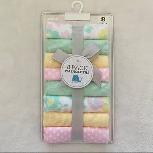 Baby Kiss 8 Pk Washcloths